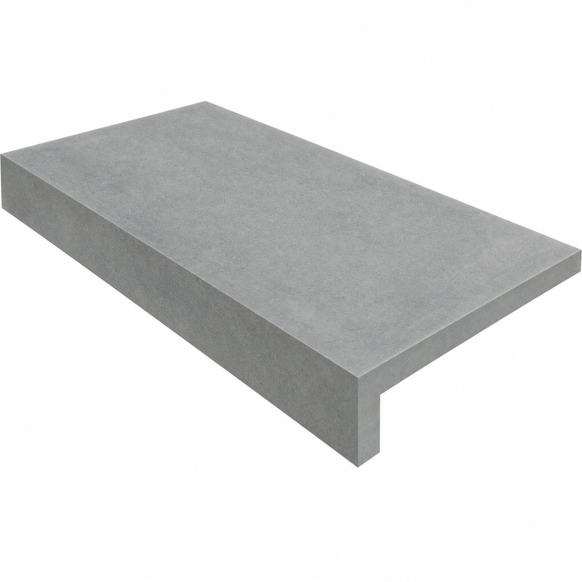 Close-up profile of Simply Gray L-shaped porcelain pool coping.