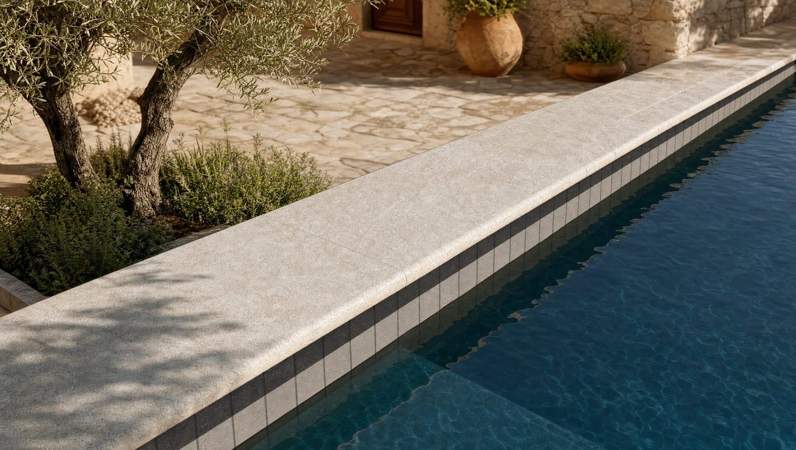 Travertine Cross-Cut White installed project hero image
