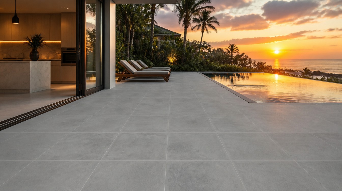 Porcelain pool deck pavers and coping for Celina, TX projects.