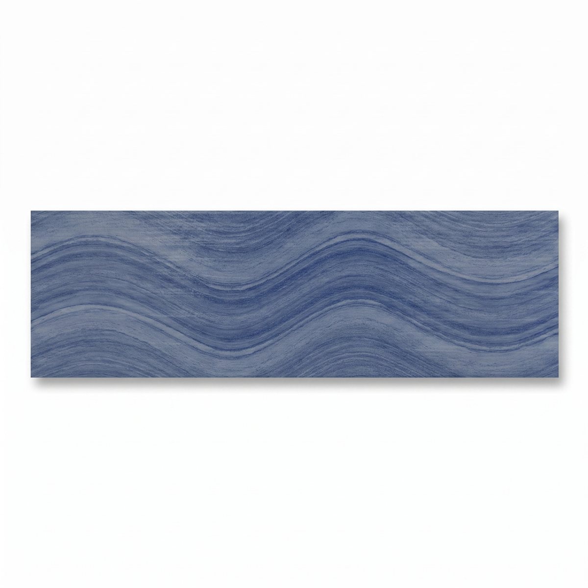Close-up of glossy aqua green porcelain waterline tile.