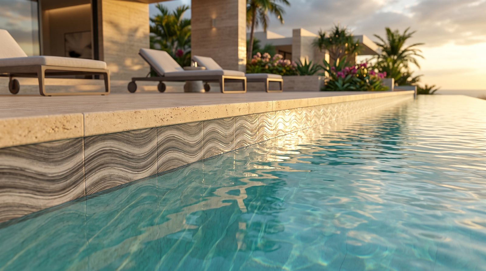 Ocean Wave Charcoal Glossy 6x24 installed project hero image