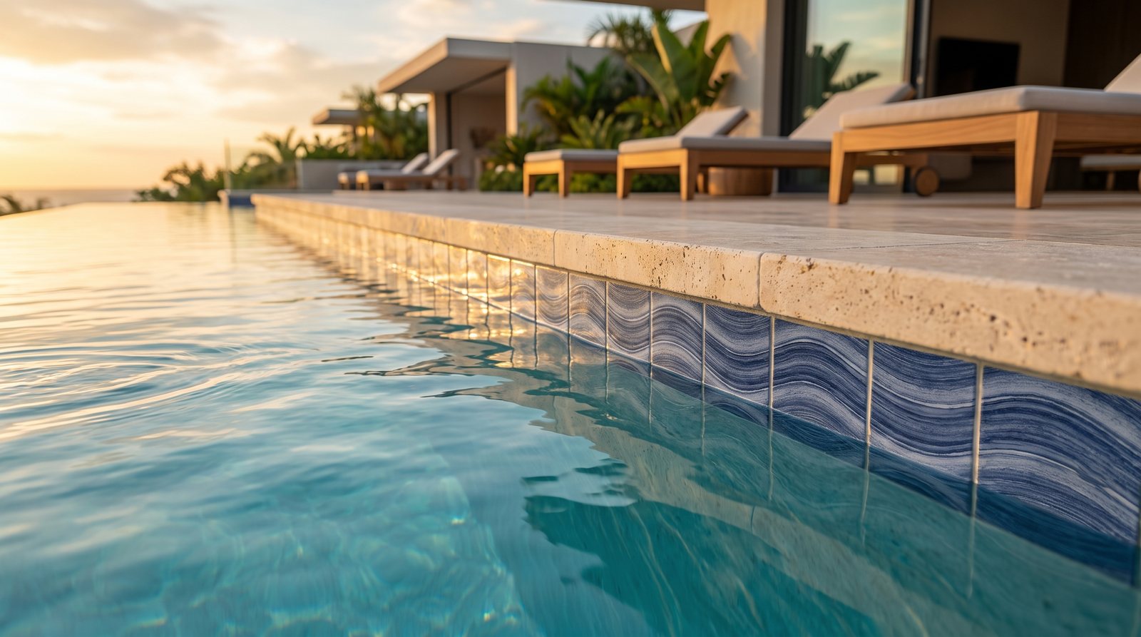 Ocean Wave Cobalt Glossy 6x24 installed project hero image