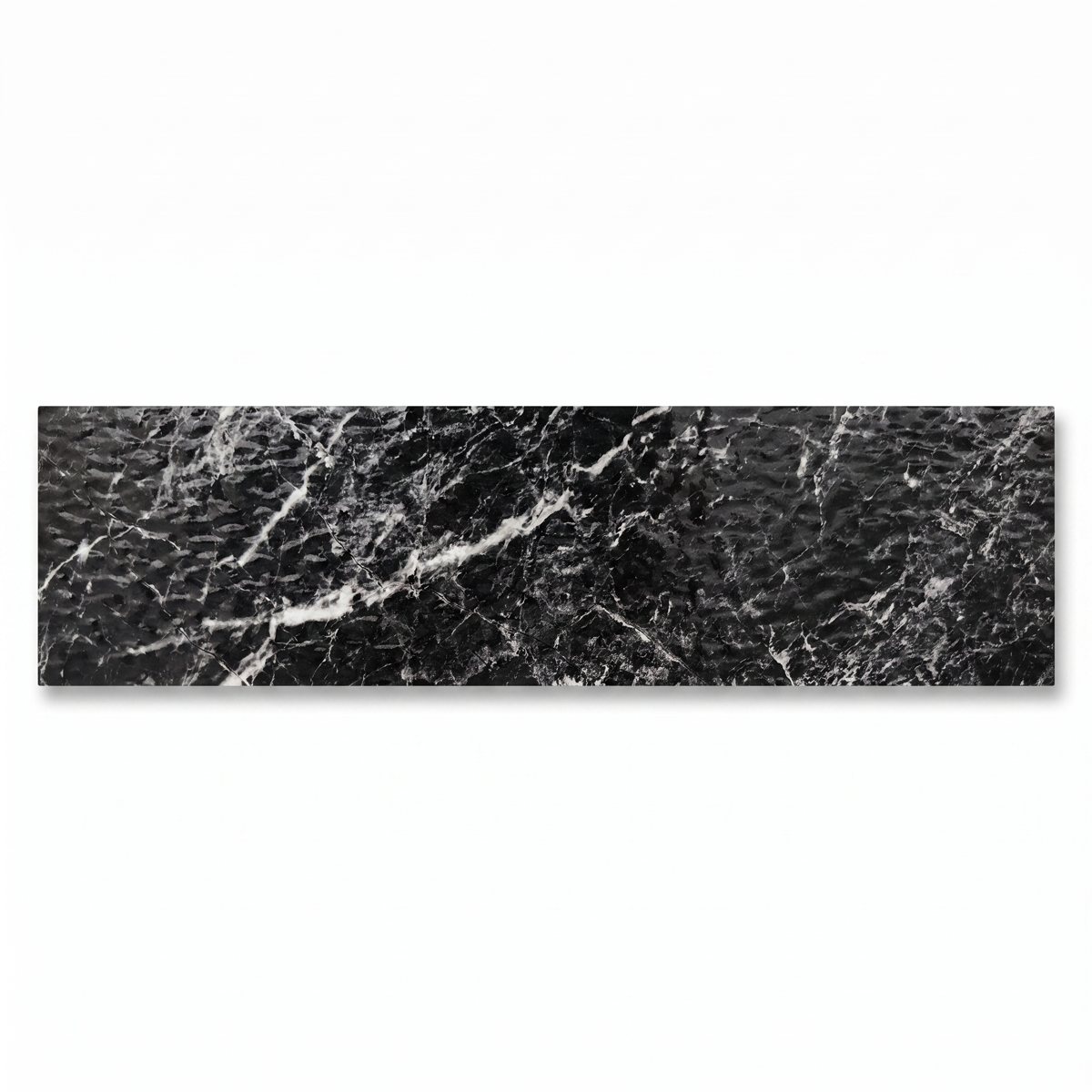 Roccia Black Glossy 6x24 product board / texture detail