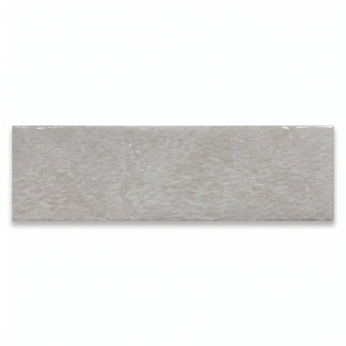 Roccia Ice White Glossy 6x24 product board / texture detail